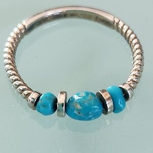 Turquoise, Silver, Stacking Ring, Size 6.5, preloved